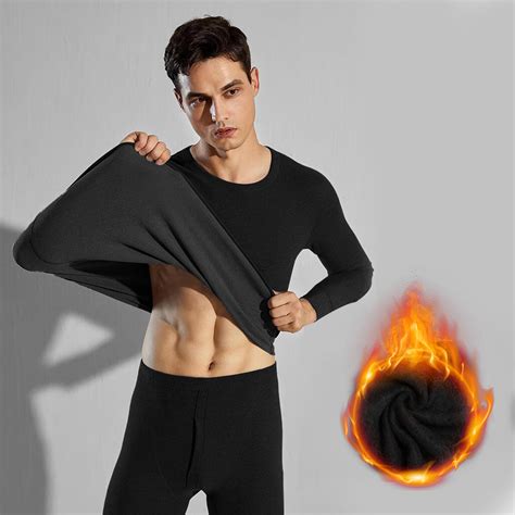 Elegant Choise Men's Thermal Underwear Set Ultra Soft Microfiber ...