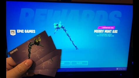 3 Fortnite Minty Pickaxe Codes Youtube