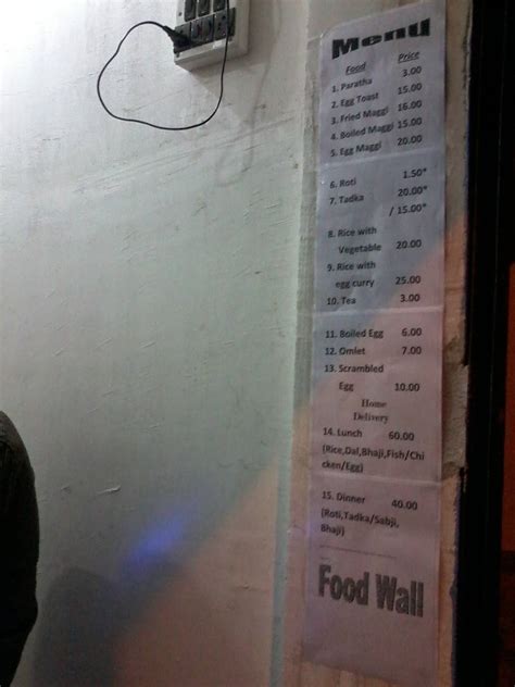 Menu At Food Wall Kolkata 41 Pk Roy Chowdhury First By Lane