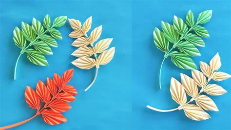 How To Make Paper Flower Leaves Diy Easy Paper Leaf Making Tutorial