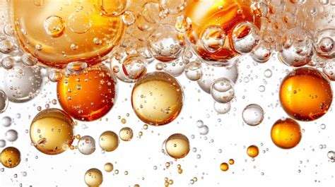 Premium Photo On A White Background Golden Yellow Bubble Oil Or Serum