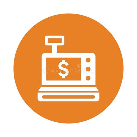 Pago De La Máquina De Efectivo Comprar Icono Vector Naranja