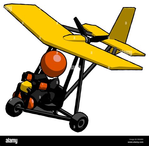 Orange clergy man in ultralight aircraft top side view Stock Photo - Alamy