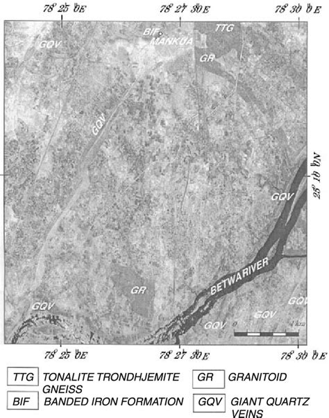 Indian Remote Sensing IRS 1D Satellite Image Of Parts Of Mankua Area