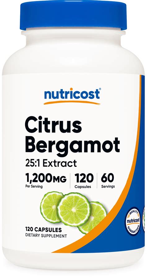 Nutricost Citrus Bergamot Capsules 120 Capsules 60 Servings 1 200