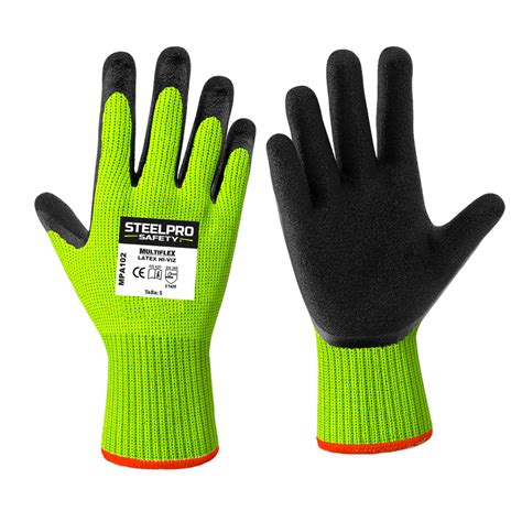 GUANTE MULTIFLEX MPA102 LATEX HI VIZ PALMA NEGRO Al Mejor Precio 7K