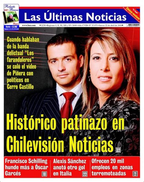 Periódico Las Últimas Noticias Chile Periódicos De Chile Edición De Jueves 22 De Abril De