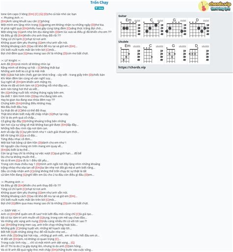 Chord Trốn Chạy LK Phương Anh P A Eddy Việt tab song lyric