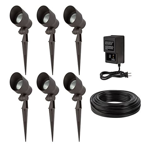 LED Landscape Lighting Kit - 6 Integrated LED Spotlights - Low Voltage Transformer | Super ...