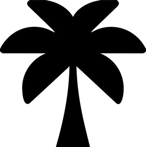 Silueta De Icono De Palmera Simple En Ilustración Vectorial De Estilo