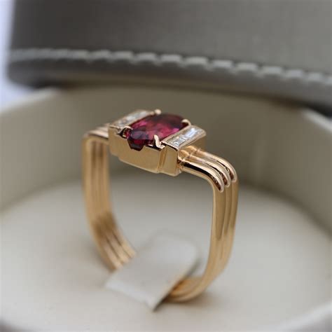 Achat Bague Or Rose Saphir Violet Et Diamant Joaillerie Landreau