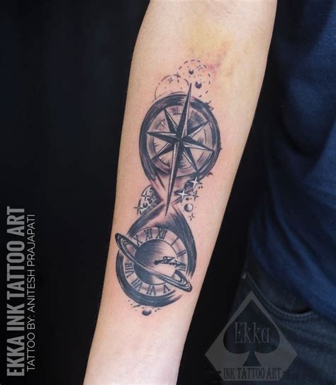 Compass And Clock Tattoo By Ekka Ink Tattoo Art Infinity Tattoo