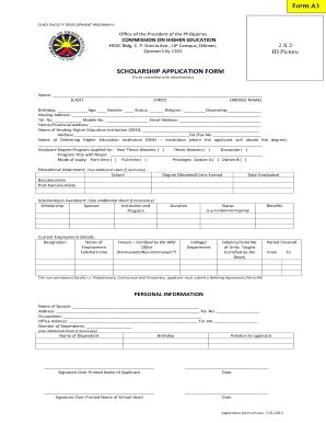 Ched Scholarship Application Form PdfFiller