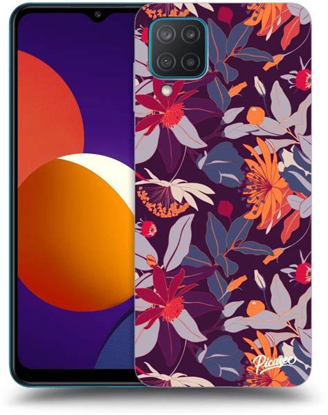 Silikonowe Czarne Etui Na Samsung Galaxy M12 M127F Purple Leaf