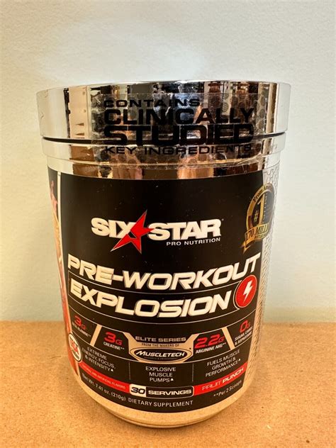 Six Star Pre Workout Explosion Servings Fruit Punch Free Ship