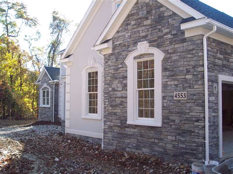 Stucco And Stone Veneer Woodbury Cement Products Manufactured Stone Veneer House Exterior