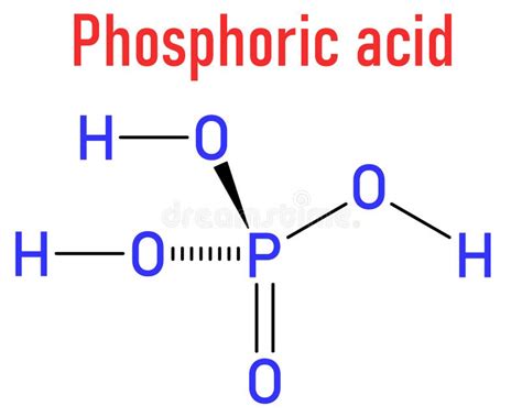 Phosphoric Acid Mineral Acid Molecule Skeletal Formula Stock Vector