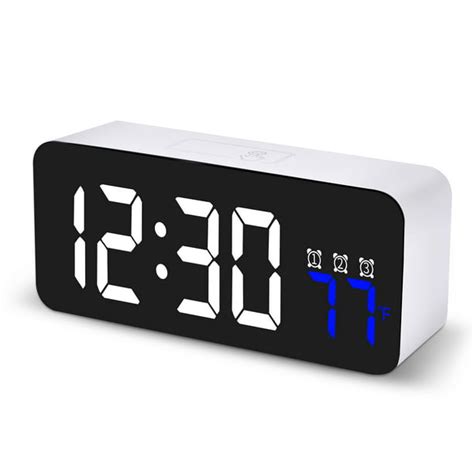 SZELAM Digital Alarm Clocks Bedside with Temperature Display Snooze Brightness Voice Control, 12 ...