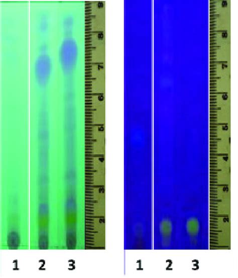 Tlc Chromatogram With Uv Light 254 Nm A With 366 Nm Uv Light B Download Scientific Diagram