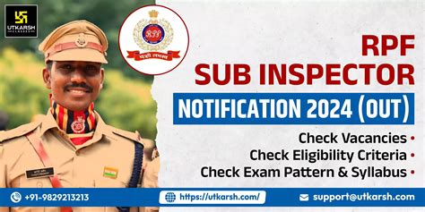 RPF Sub Inspector Notification 2024 Out Apply Now