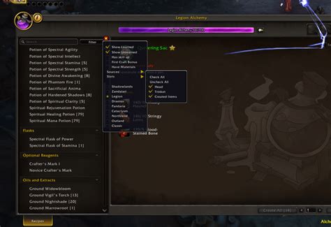 Learned two new Legion alchemy recipes, and now I can't access the Legion alchemy tab : r/wow