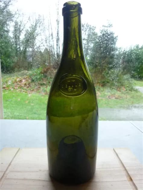 Bouteille Ancienne Verre Souffl Sceau Beaune Vin Antique Seal Bottle