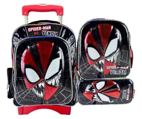 Mochila Con Ruedas Lonchera Y Lapicera Spiderman Primaria Env O Gratis