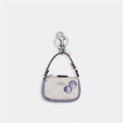 Coach Outlet Mini Nolita Bag Charm In Signature Canvas With