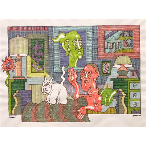 1984 Jerry Kellems Portrait Watercolor Painting Of Artist Norman