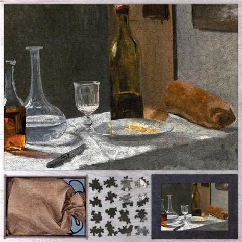 Still Life With Bottle Carafe Bread And Wine Puzzle Art Puzzles