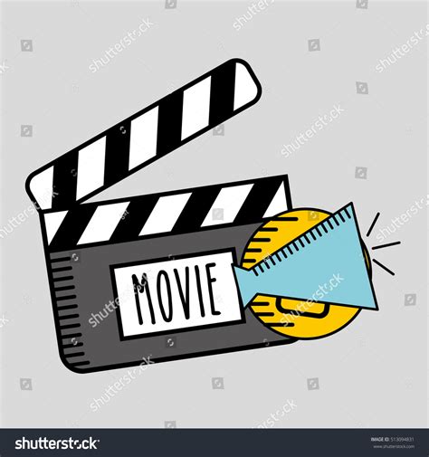 Cartoon Megaphone Cinema Movie Icon Vector: เวกเตอร์สต็อก (ปลอดค่า ...