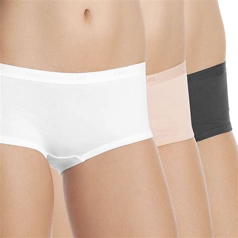 Dim Lot De Boxers Femme Coton Ecodim Blanc Peau Noir