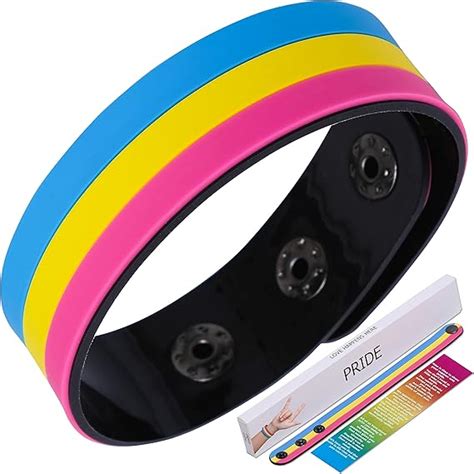 Pansexual Pride Bracelet Silicone Flag Rubber Stuff Help