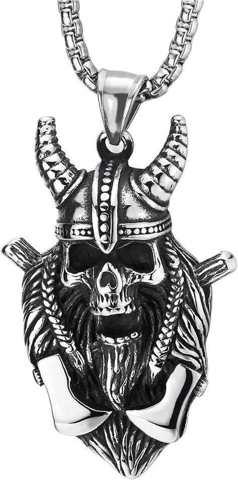 Coolsteelandbeyond Men Steel Vintage Viking Helmet Horn Ax Pirate Skull