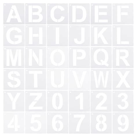 Uxcell 2 Inch Letter Number Stencils 25 Width Reusable Alphabet