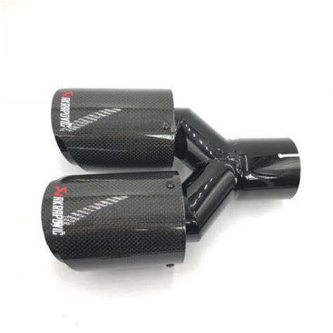 Akrapovic Carbon Fiber Glossy Black Exhaust Tip Dual Pipe OD 76 89