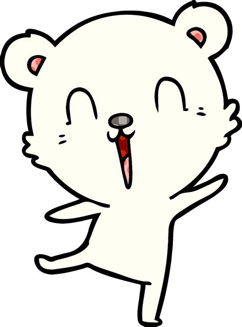 happy cartoon polar bear dancing 12421365 Vector Art at Vecteezy