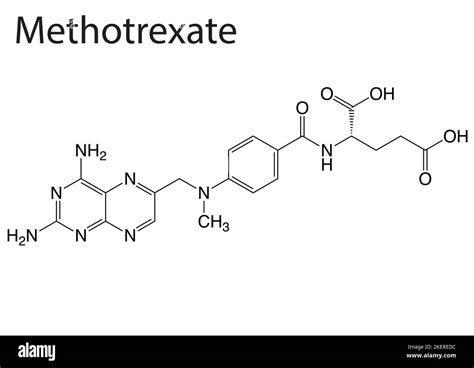 The chemical structure of an anticancer drug, Methotrexate Stock Vector ...