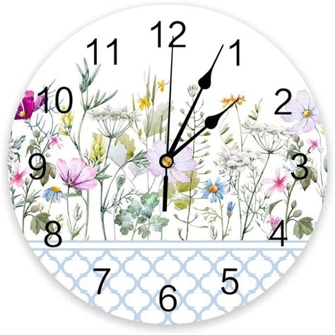 Horloges Murales Pour Salon Moderne Bleu Maroc Printemps Fleur