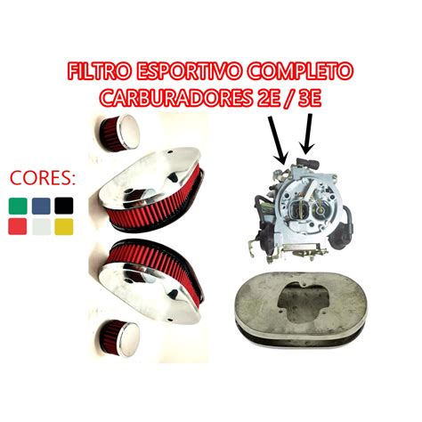 Filtro De Ar Esportivo Carburador E Opala Caravan Gol Shopee Brasil