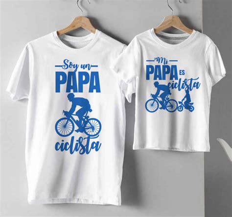 Camiseta Para Padres E Hijos Pap Ciclista Tenvinilo