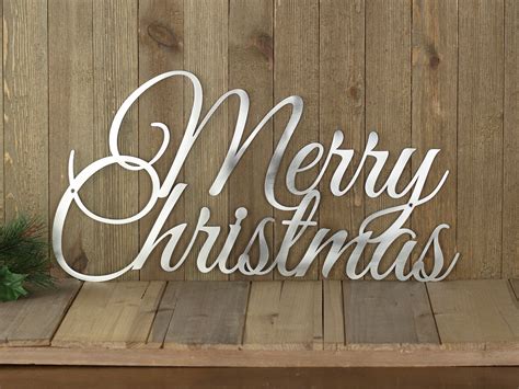 Merry Christmas Sign Metal Wall Art Christmas Decorations Holiday