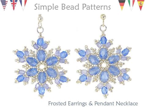 Beaded Snowflake Dangle Earrings Frozen Snowflake Necklace Beading