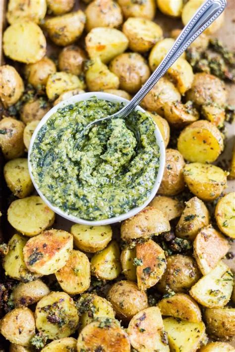 Crispy Roasted Pesto Potatoes What Molly Made