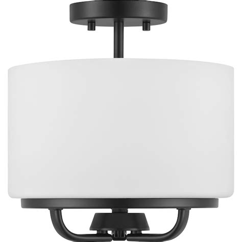 Progress Lighting Cabbarro 3 Light Matte Black Flush Mount Light In The Flush Mount Lighting