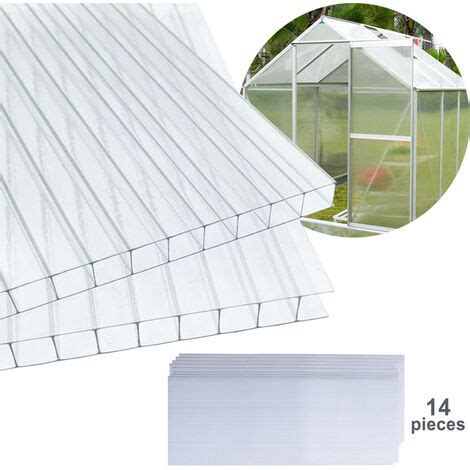 VINGO Hohlkammerstegplatten 14 Stück Zuschneidbarer 4mm Polycarbonat 60