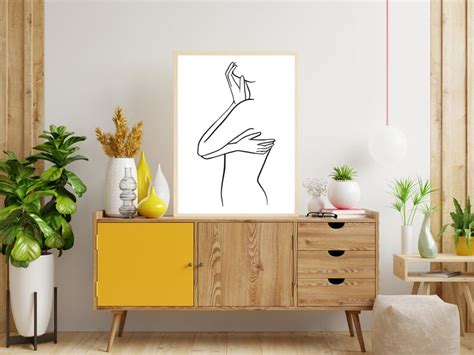 Naked Woman Line Art Woman Body Line Art Printable Female Etsy