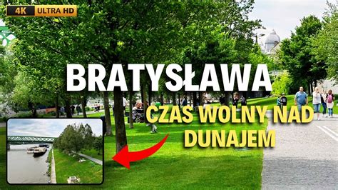 4K Co zwiedzić w Bratysławie spacer wzdłuż Dunaju po promenadzie