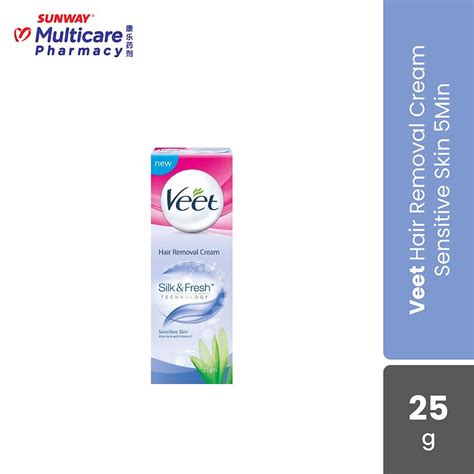 Veet Hair Removal Cream Sensitive Skin 5min 25g Sunway Multicare