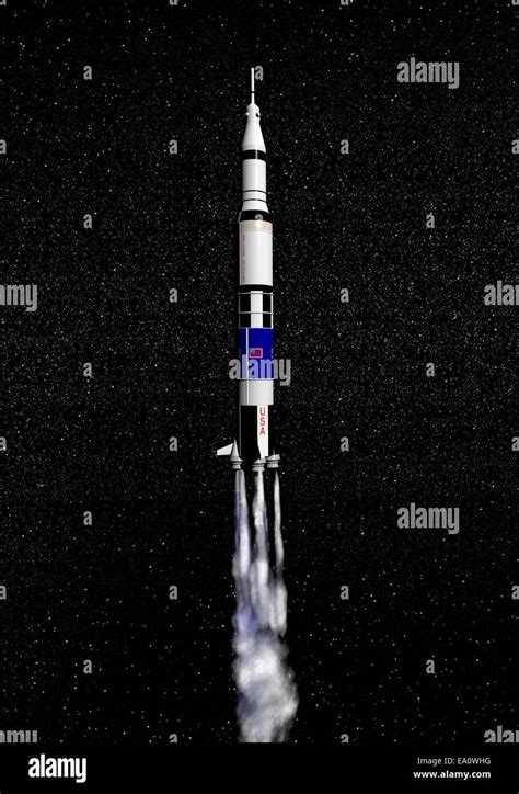 Saturn V Spaceship 3d Render Stock Photo Alamy